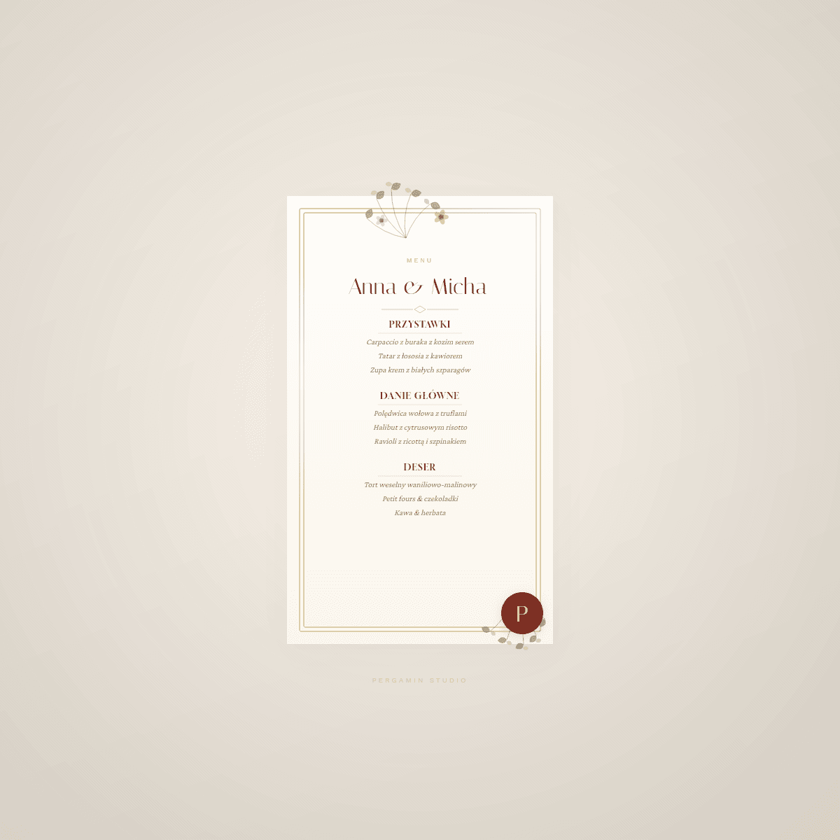 Menu weselne
